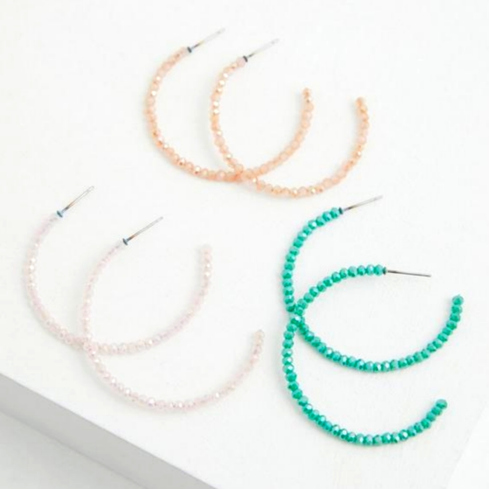 Torrid Beaded Hoop Earrings Set of 3